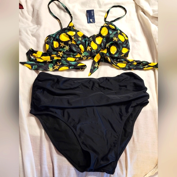 Swim Nwt Make Lemonaid High Low Adjustable Push Up Wrap Around Swim